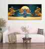 Beautiful Golden Flowers With Elephant Premium Canvas Wall Painting