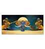 Beautiful Golden Flowers With Elephant Premium Canvas Wall Painting