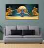 Beautiful Golden Flowers With Elephant Premium Canvas Wall Painting