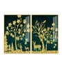 Beautiful Golden Trees With Deer Acrylic Framed Art Panel (Set Of 2)