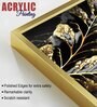 Beautiful Leaf Golden Textural Art Acrylic Framed Art Panel (Set Of 2)