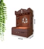 Beautiful Lotus Pattern Brown Wooden Wall Temple for Home With Inbuilt focus Lights & Spacious Shelf