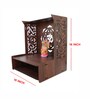 Beautiful Luxurious Wooden Temple for Home with Spacious Shelf & Inbuilt Focus Lights
