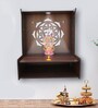 Beautiful Luxurious Wooden Temple for Home with Spacious Shelf & Inbuilt Focus Lights