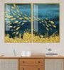 Beautiful Ocean View Of Golden Fish Acrylic Framed Art Panel (Set Of 2)