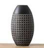 Beautiful Oval Shaped Grey Resin Vase (Grey) Beautiful Oval Shaped Grey Resin Vase (Grey)