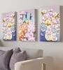 Beautiful Peacock Multicolour Synthetic Wood (Set of 3) Art Panels