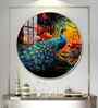 Beautiful Peacock Acrylic Round Wall Art