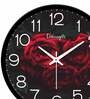 Beautiful Rose Designer Plastic Wall Clock In Red