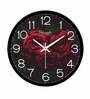 Beautiful Rose Designer Plastic Wall Clock In Red