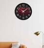 Beautiful Rose Designer Plastic Wall Clock In Red