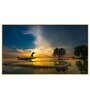 Beautiful Sunset River View Multicolour Canvas Art Print