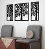 Beautiful Tree Design In Black Wooden Wall Hangings