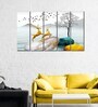Beautiful View Of Nature with Reindeer MDF Art Panel Set of 5