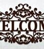 Beautiful Welcome Design In Brown Wooden Wall Hangings