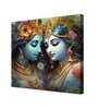 Beauty of Radha Krishna Multicolour Pine Wood Art Print