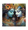 Beauty of Radha Krishna Multicolour Pine Wood Art Print