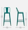 Becky Metal Bar Stool In Turquoise Colour