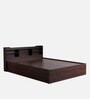 King Size Bed in Chestnut Dark Finish with Box Storage
