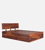 Sheesham Wood King Size Bed in Honey Brown Finish with Box Storage