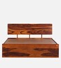 Sheesham Wood King Size Bed in Honey Brown Finish with Box Storage