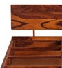 Sheesham Wood King Size Bed in Honey Brown Finish with Box Storage