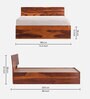 Sheesham Wood King Size Bed in Honey Brown Finish with Box Storage