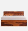 Sheesham Wood King Size Bed in Honey Brown Finish with Box Storage
