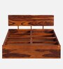 Sheesham Wood King Size Bed in Honey Brown Finish with Box Storage