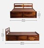 Sheesham Wood King Size Bed in Provencial Teak Finish with Box Storage