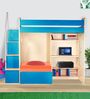 Combi Bunk Bed in Sky Blue Colour with Drawer Storage & Study Table
