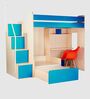 Combi Bunk Bed in Sky Blue Colour with Drawer Storage & Study Table