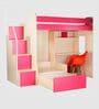 Combi Bunk Bed in Pink Colour with Drawer Storage & Study Table