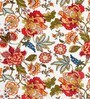 Orange Floral 144 TC Cotton King Size  King Size Bedsheet With 2 Pillow Cover