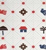 White Traditional print 144 TC Cotton King Size  Bedsheet With 2 Pillow Cover