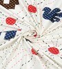 White Traditional print 144 TC Cotton King Size  Bedsheet With 2 Pillow Cover
