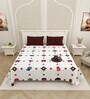 White Traditional print 144 TC Cotton King Size  Bedsheet With 2 Pillow Cover