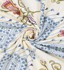Blue Floral 144 TC Cotton King Size  Bedsheet With 2 Pillow Cover