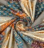 Cream Traditional print 144 TC Cotton King Size  Bedsheet With 2 Pillow Cover