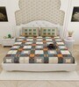 Cream Traditional print 144 TC Cotton King Size  Bedsheet With 2 Pillow Cover