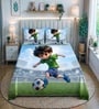 Blue 7D Digital Printed Sport Queen Size Bedsheet Sheet with 2 Matching Pillow Covers