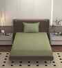 Green 250 Tc Cotton Bedsheet With 1 Pillow Covers