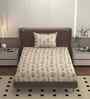 Cream 250 Tc Cotton Bedsheet With 1 Pillow Covers