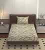 Beige 250 Tc Cotton Bedsheet With 1 Pillow Covers