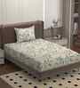 Beige 250 Tc Cotton Bedsheet With 1 Pillow Covers