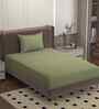 Green 250 Tc Cotton Bedsheet With 1 Pillow Covers