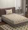 Cream 250 Tc Cotton Bedsheet With 1 Pillow Covers