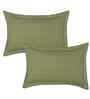 Green 250 Tc Cotton Bedsheet With 2 Pillow Covers