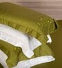Olive Green 300 Tc Cotton Bedsheet Set With 1 Bedsheet & 2 Pillow Covers