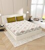 White Floral 144 TC Cotton King Size  Bedsheet With 2 Pillow Cover